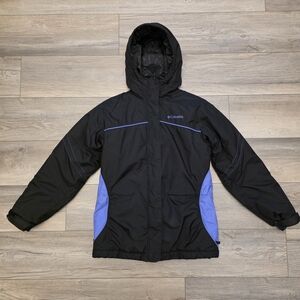 Columbia Girls Black and Purple Hooded Ski/Winter Jacket